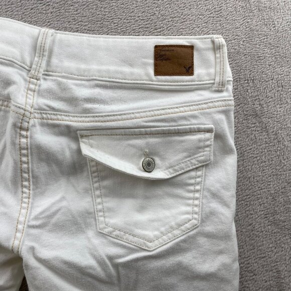 American Eagle Women's Artist Jeans Size 6 White Stretch Denim Straight Leg - Picture 11 of 15